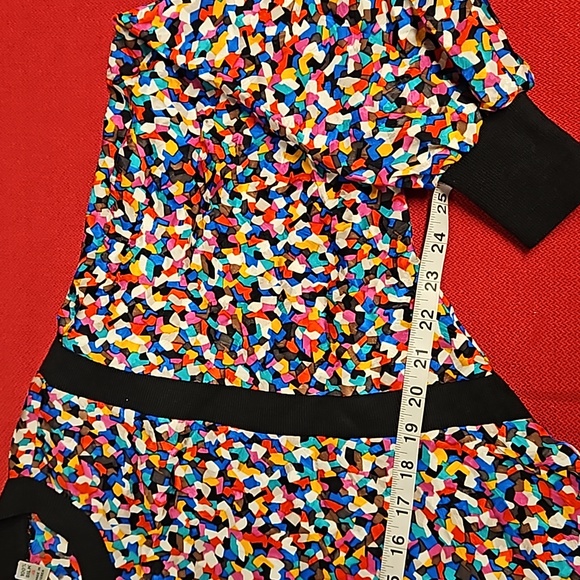 Vintage Adrianna Papell 80s dolman sleeve abstract pattern blouse top sz 4 silk - Picture 7 of 13